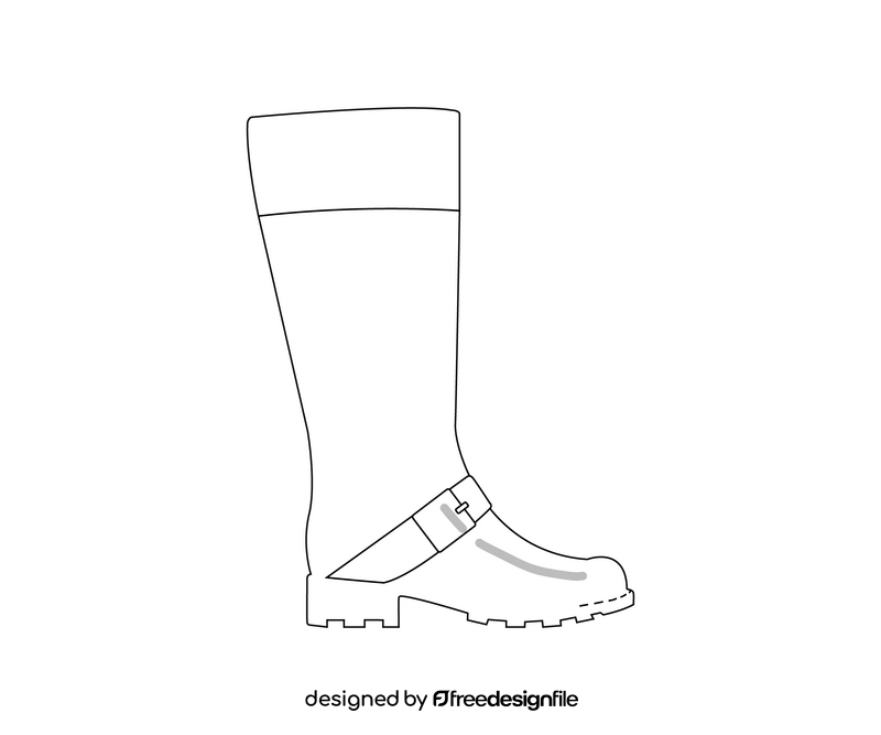 Women boots black and white clipart
