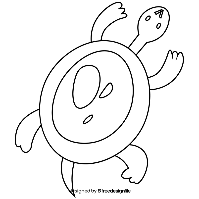 Turtle topview black and white clipart