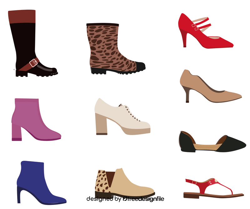 Women shoes collection vector