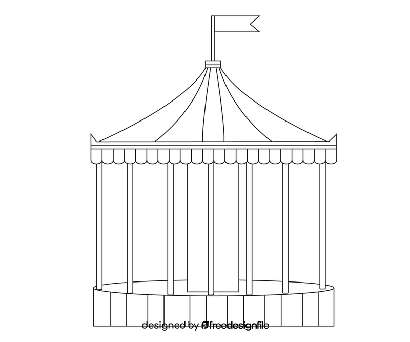 Carousel black and white clipart