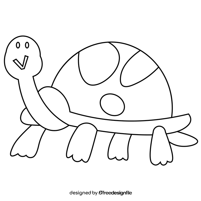 Turtle black and white clipart