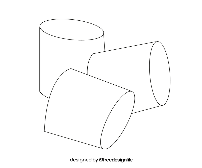 Marshmallow illustration black and white clipart