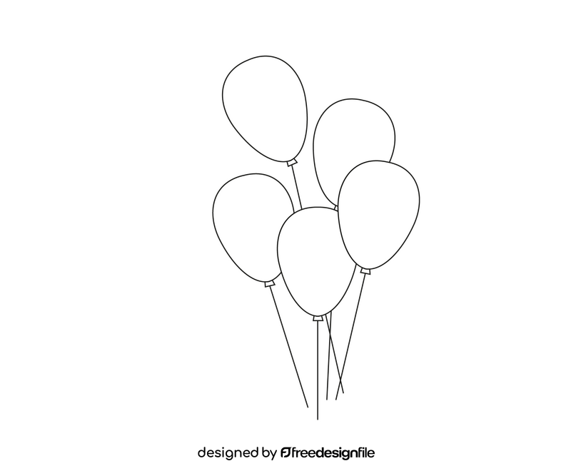 Free balloons black and white clipart