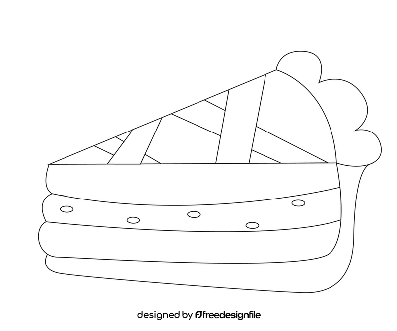 Piece of pumpkin pie black and white clipart