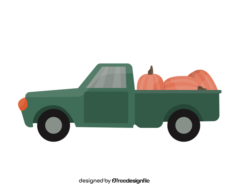 Pumpkin truck cartoon clipart