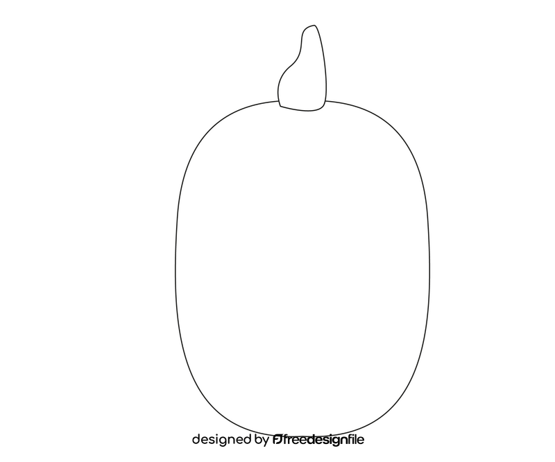 Cartoon pumpkin black and white clipart