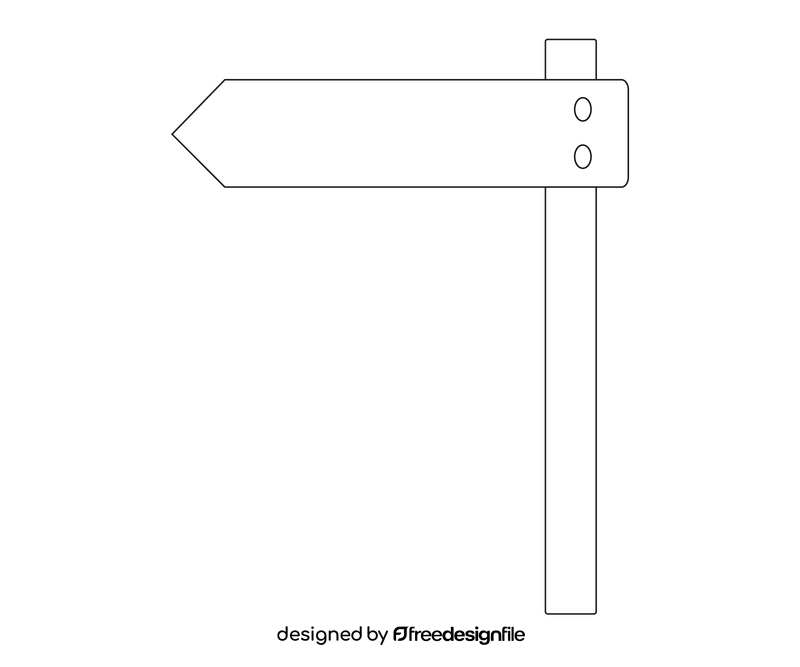 Arrow road sign black and white clipart