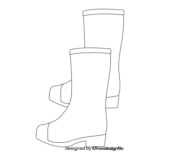 Green winter shoes black and white clipart