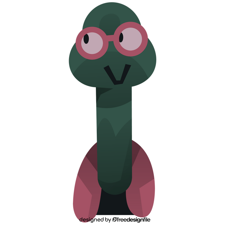 Turtle with glasses clipart