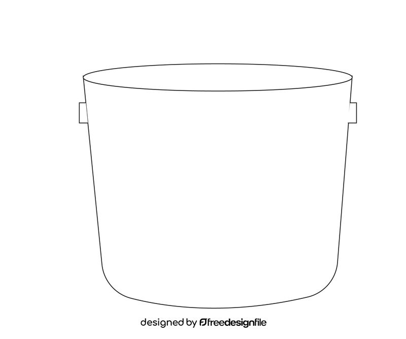 Free bucket black and white clipart