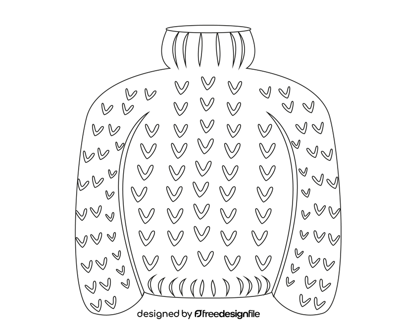 Cartoon sweater black and white clipart