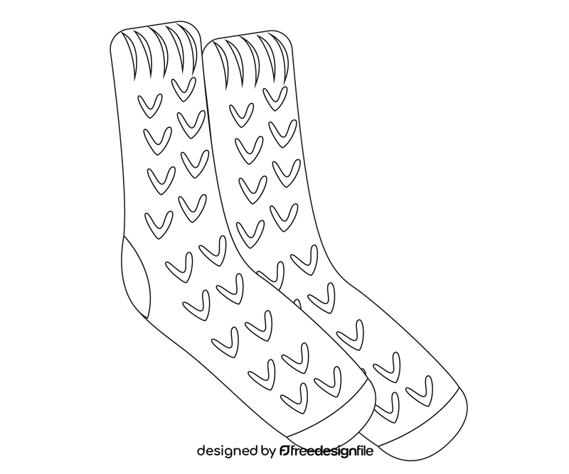 Free fall socks black and white clipart