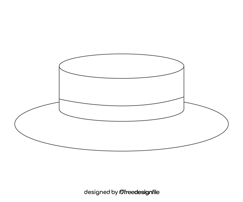 Women hat cartoon black and white clipart