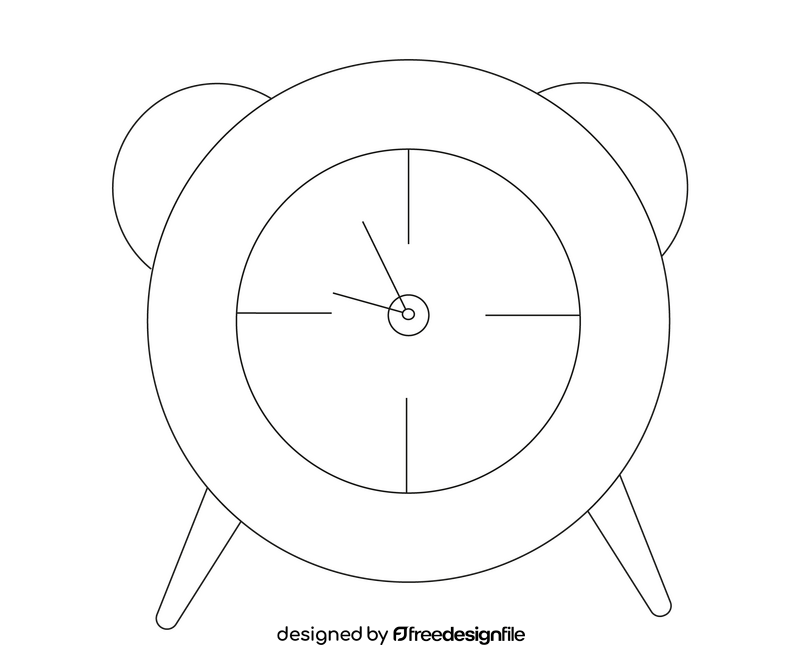 Free clock black and white clipart