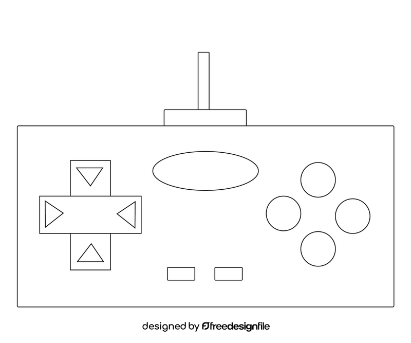 Video game controller free black and white clipart