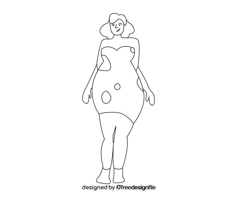 Fat Woman Free Black And White Clipart Free Download