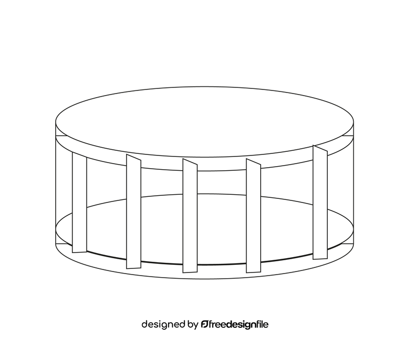 Round stage cartoon black and white clipart