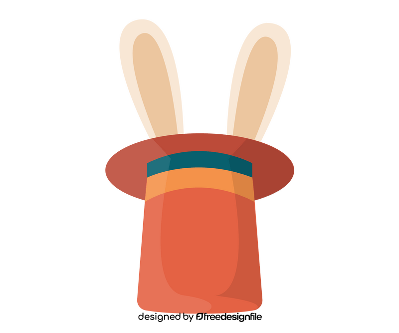 Rabbit in magician hat clipart