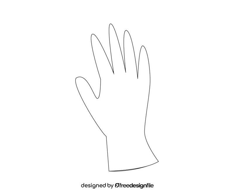 Free medical gloves black and white clipart