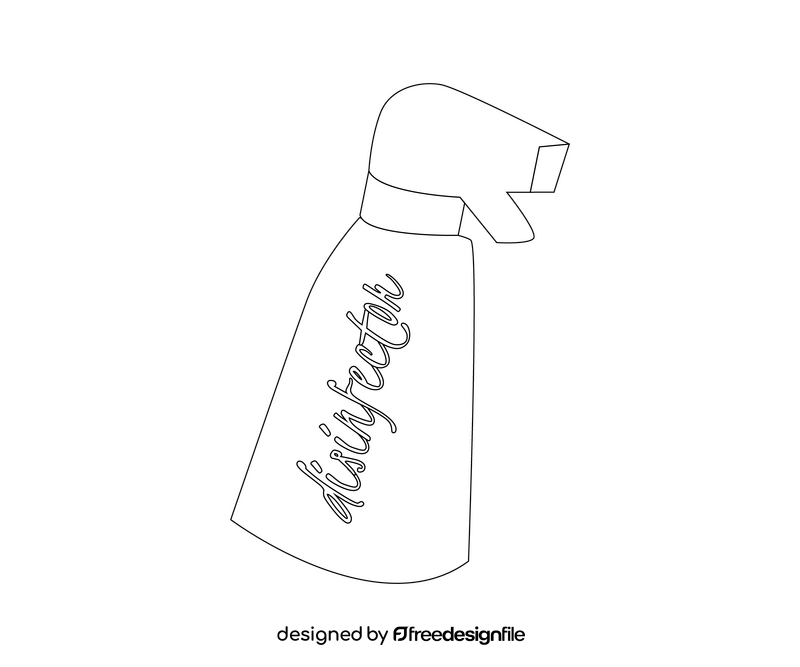 Free disinfectant spray black and white clipart