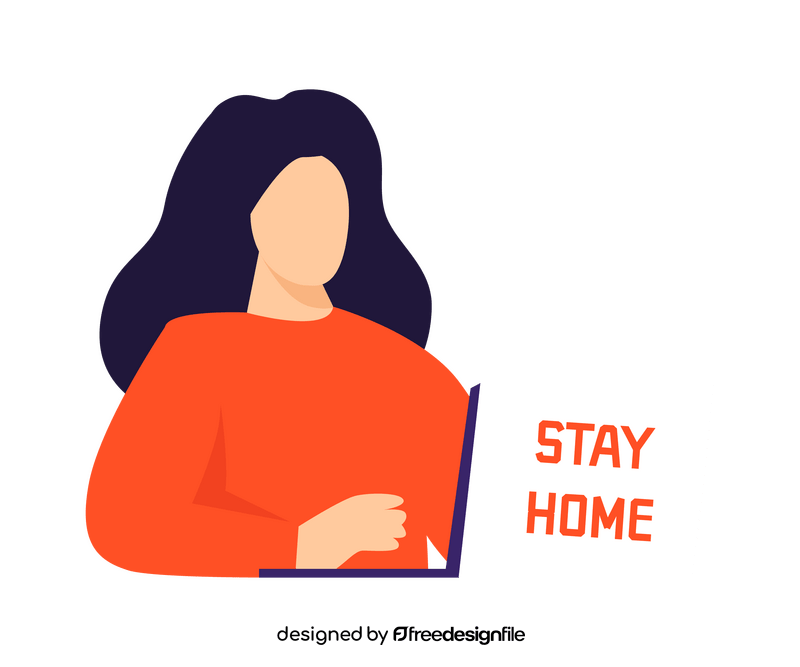 Working from home clipart
