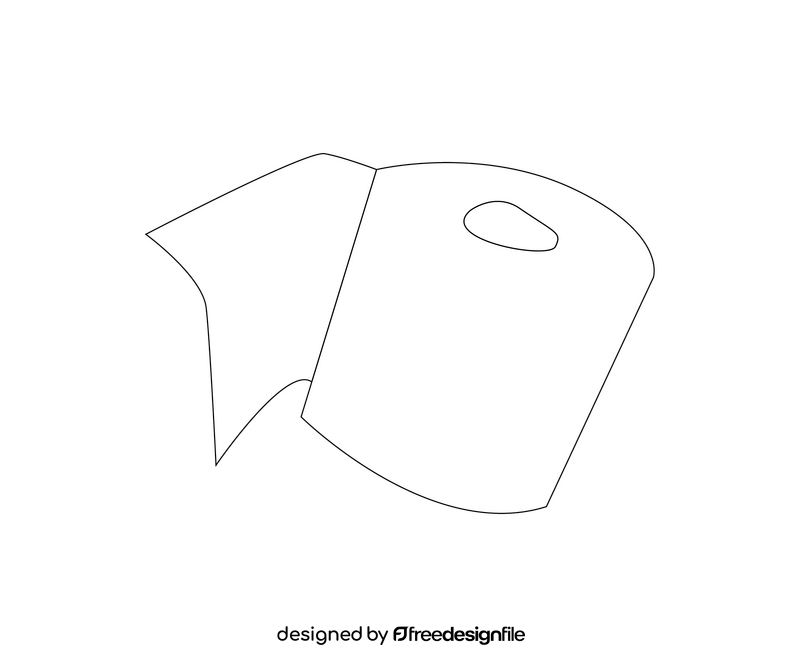 Toilet paper roll cartoon black and white clipart