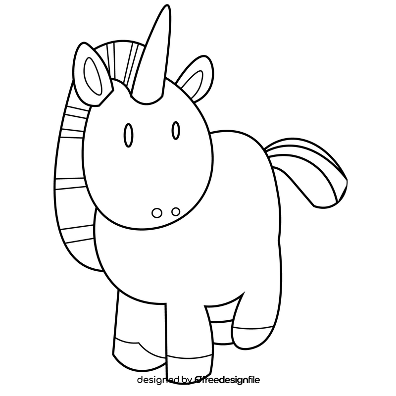 Printable unicorn black and white clipart