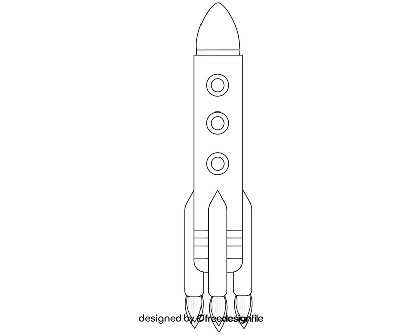 Free spaceship black and white clipart