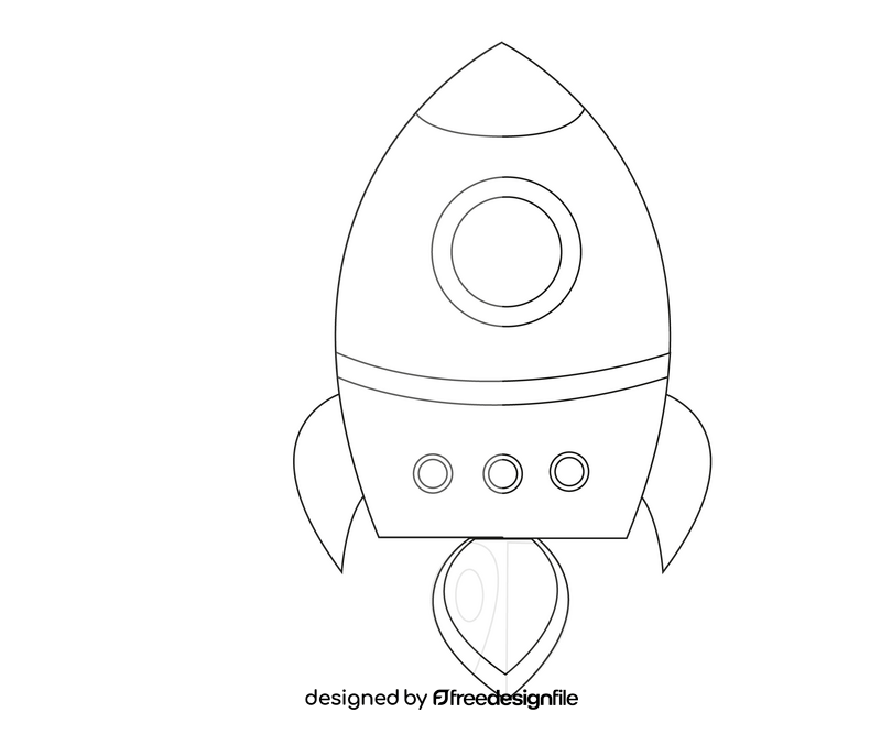 Free rocket black and white clipart
