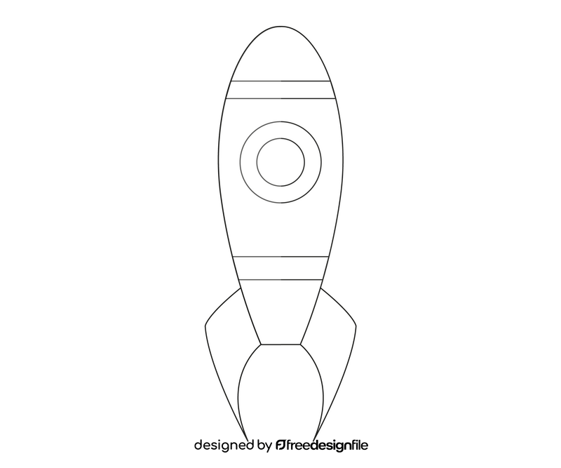 Rocket drawing black and white clipart