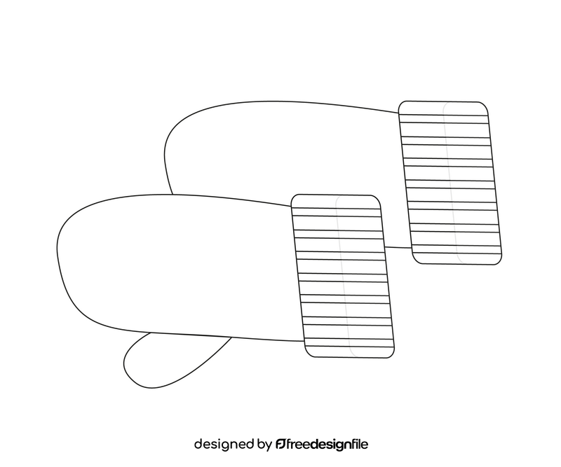 Winter gloves black and white clipart