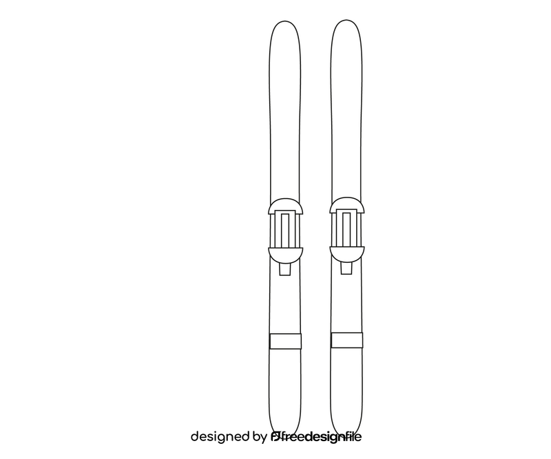 Free skis black and white clipart