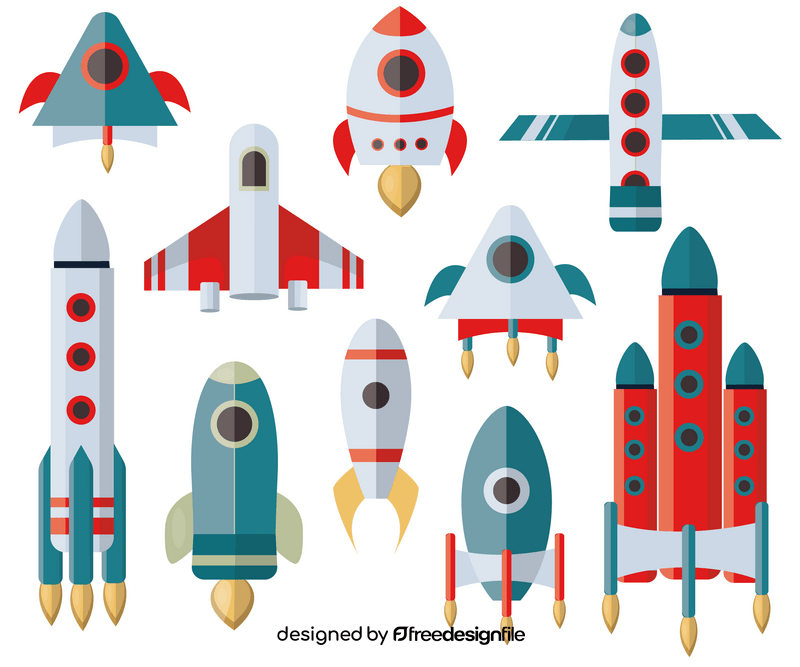Spaceship, rockets vector vector