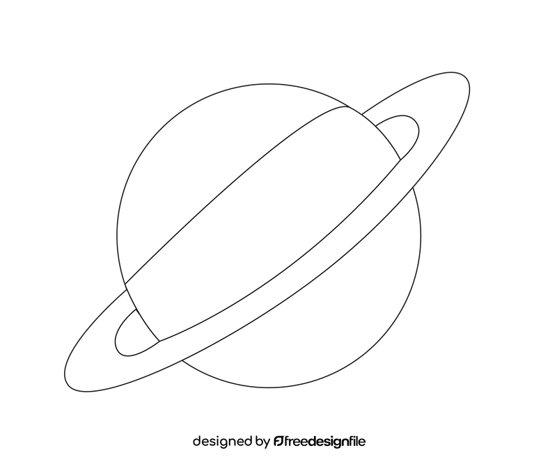 Cartoon planet black and white clipart