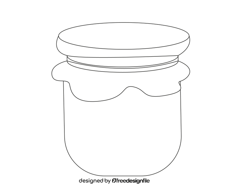 Jam jar black and white clipart
