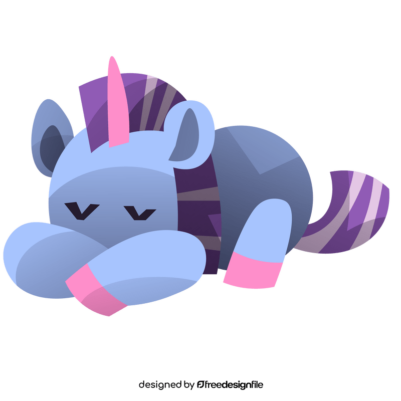 Cartoon unicorn sleeping clipart