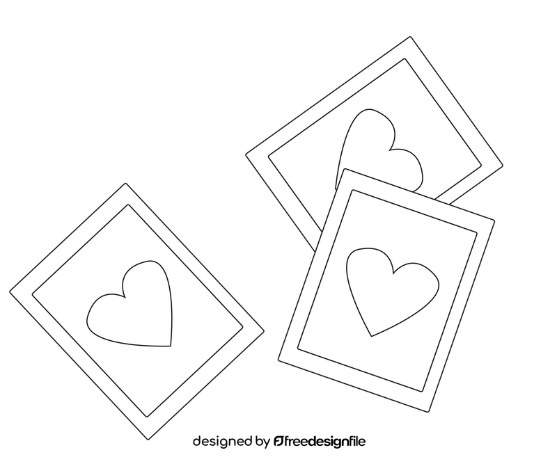 Love cards black and white clipart