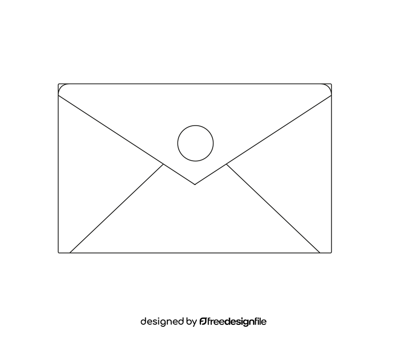 Envelope black and white clipart