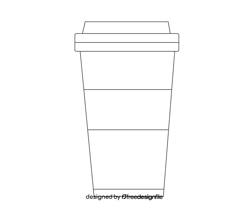 Paper cup black and white clipart