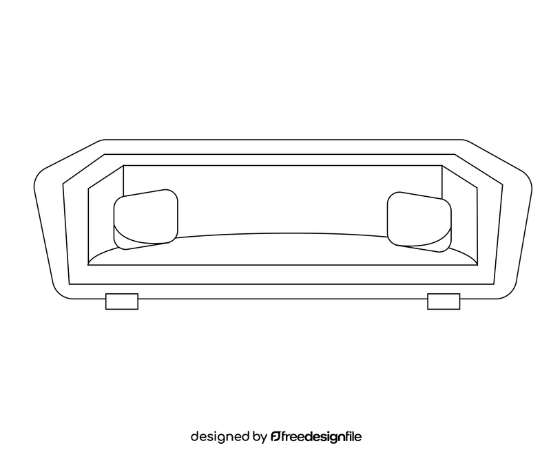 Tuxedo sofa cartoon black and white clipart