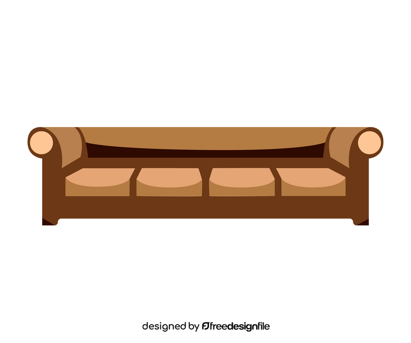 Brown large sofa clipart