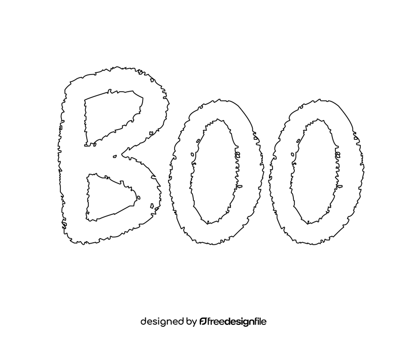 Halloween boo black and white clipart