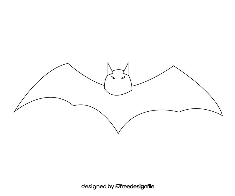 Black bat black and white clipart