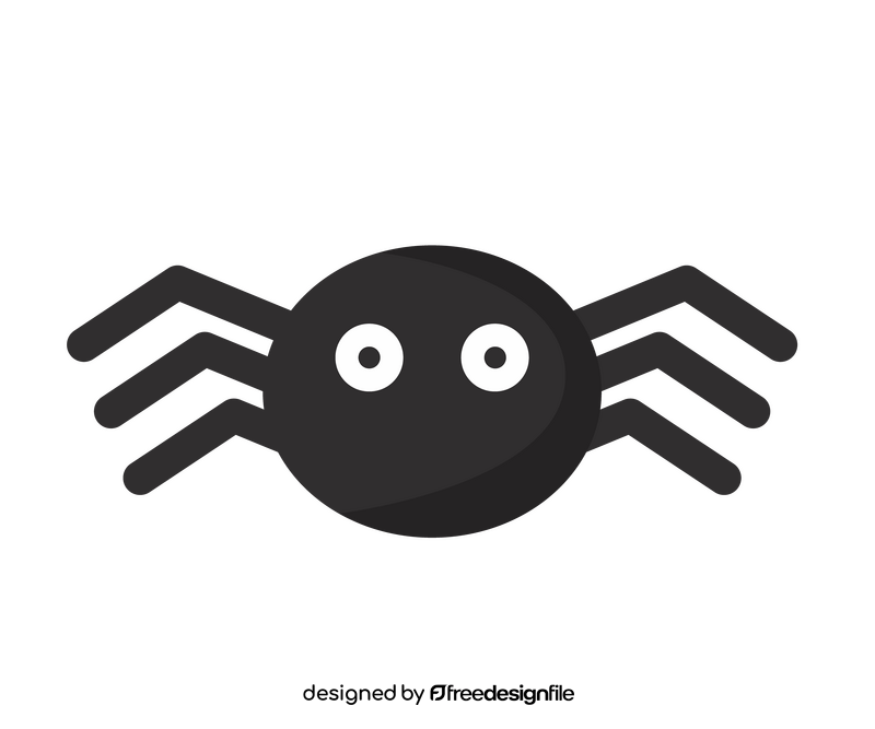 Black cartoon spider clipart