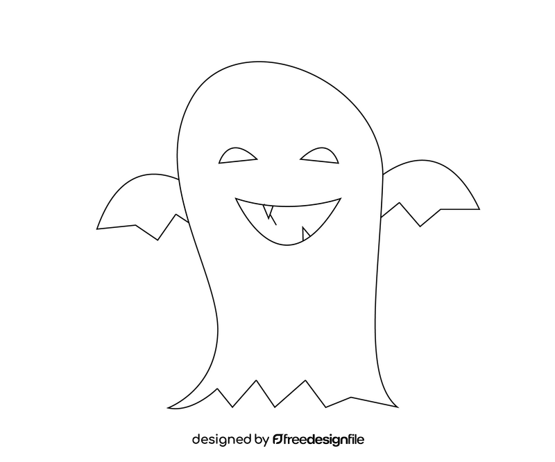Ghost black and white clipart