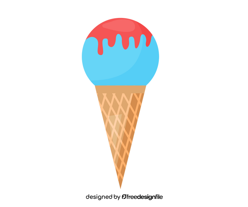 Wafer cone with ice cream scoop clipart