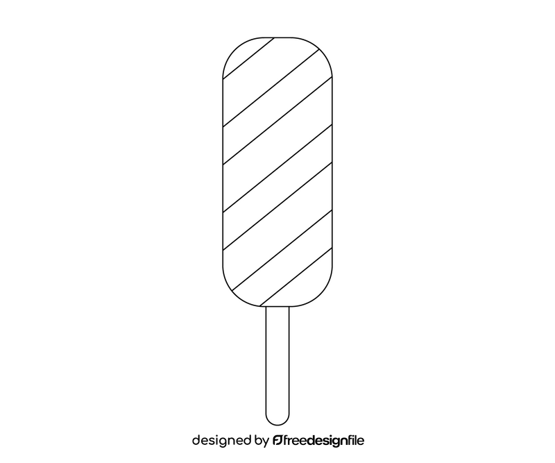 Fruit popsicle ice cream drawing black and white clipart