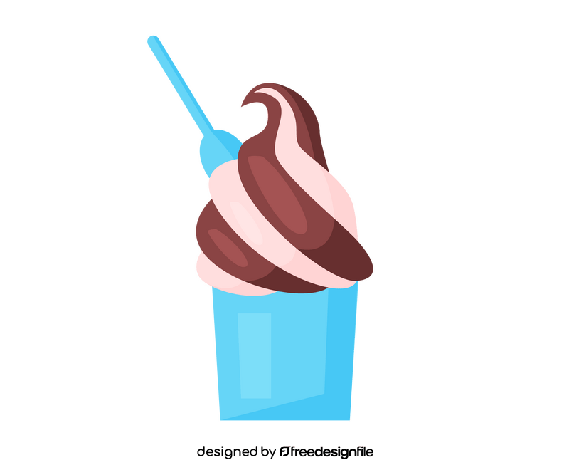 Ice cream sundae illustration clipart