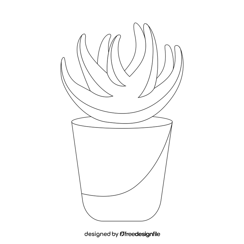 Ariocarpus cactus black and white clipart