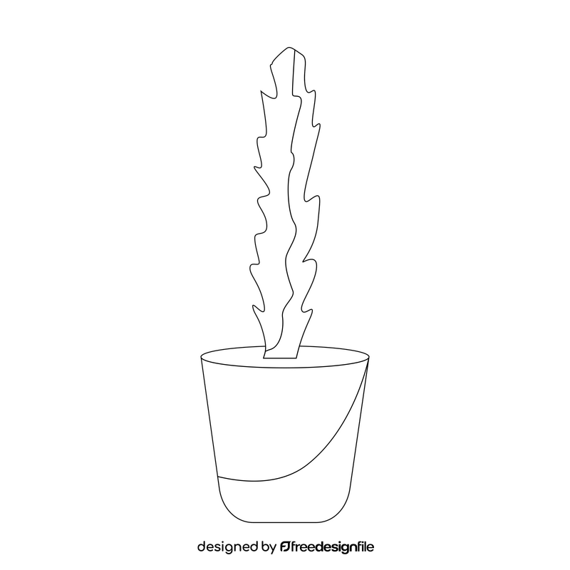 Moon cactus black and white clipart